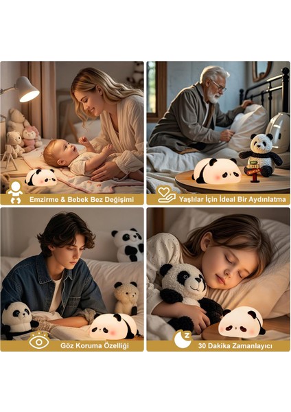 Dokunmatik Silikon Panda Gece Lambası / GT-CL17 indirimleri