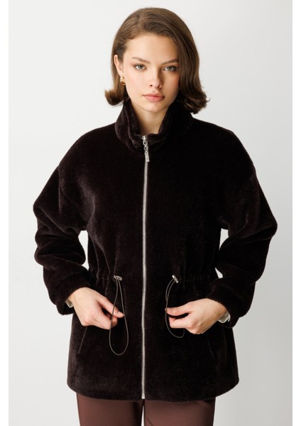 Dik Yaka Peluş Mont 6103-26K