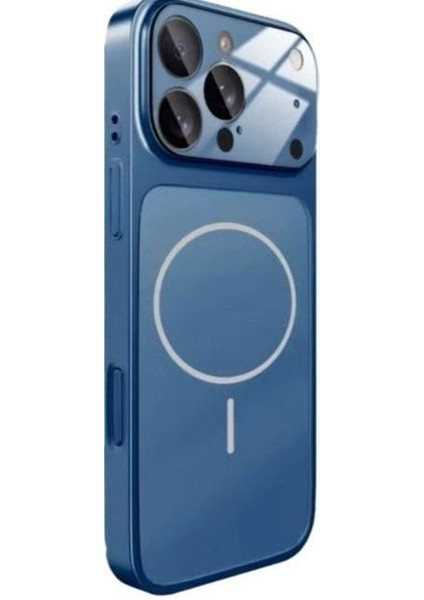 iPhone Mavi 15 Pro Uyumlu 17 Pro Max Görünüme Çeviren Kamera Koruma Magsafe Kılıf