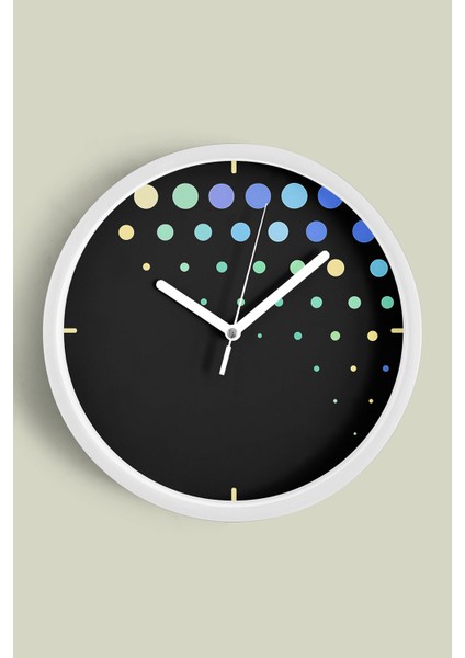 Modern Duvar Saati - 30CM - Önü Camlı Beyaz Kasa - Sessiz Mekanizma