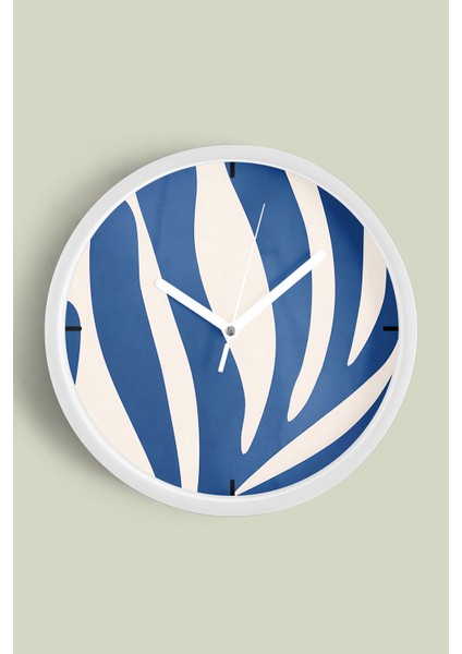 Soyut - Bohem - Geometrik Temalı Modern Duvar Saati - 30CM - Önü Camlı Beyaz Kasa - Sessiz Mekanizma