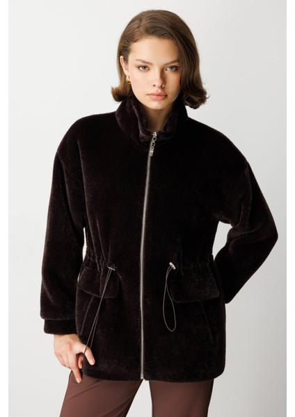 Dik Yaka Peluş Mont 6103-26K fiyatları