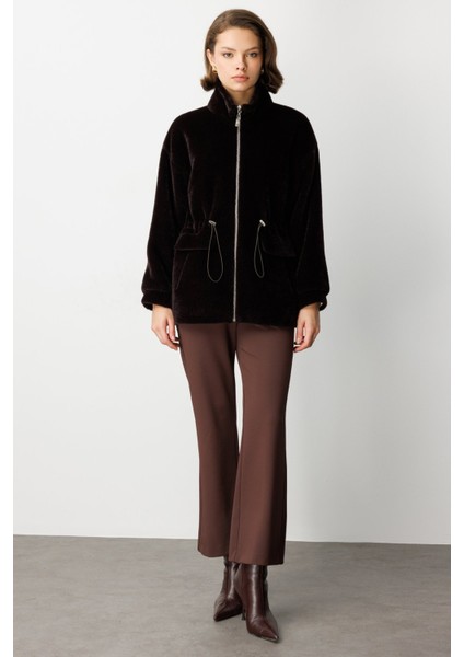 Dik Yaka Peluş Mont 6103-26K fırsatları