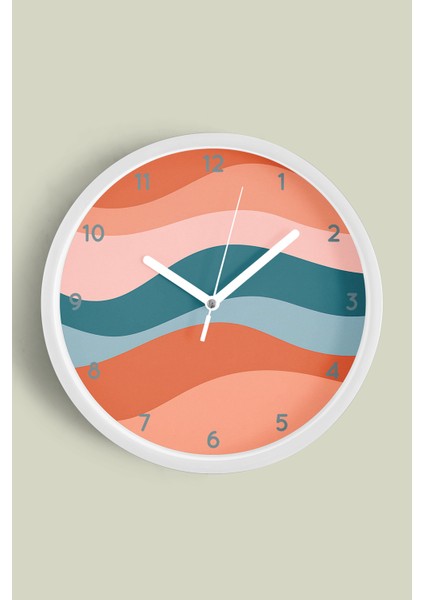 Modern Tasarım Duvar Saati - 30CM - Önü Camlı Beyaz Kasa - Sessiz Mekanizma