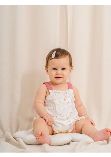 Müslin Desenli Askılı Bebe Barbatöz