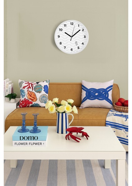 Modern Tasarım Duvar Saati - 30CM - Önü Camlı Beyaz Kasa - Sessiz Mekanizma fiyatları