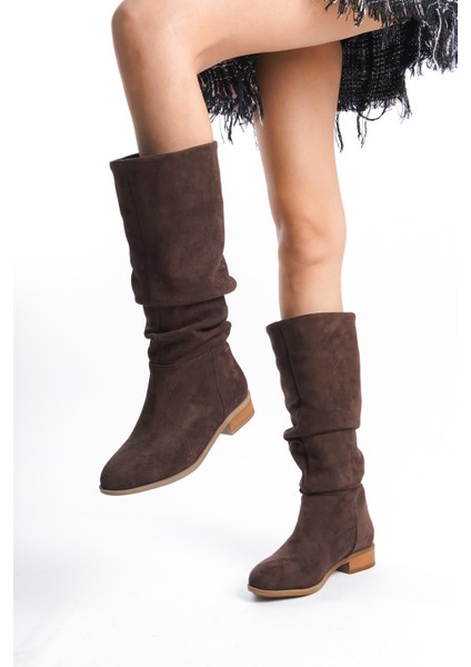 Kadınkahve Süet Körüklü Günlük Çizme UN001-0144 fiyatları