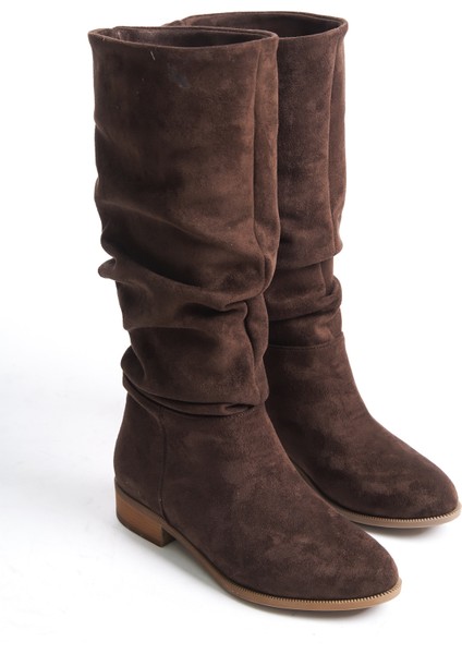 Kadınkahve Süet Körüklü Günlük Çizme UN001-0144 fırsatları