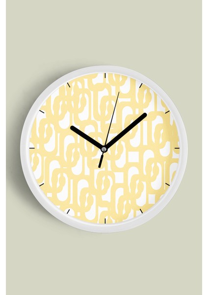 Soyut - Bohem - Geometrik Temalı Modern Duvar Saati - 30CM - Önü Camlı Beyaz Kasa - Sessiz Mekanizma