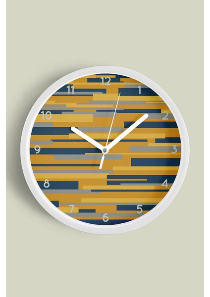 Modern Tasarım Duvar Saati - 30CM - Önü Camlı Beyaz Kasa - Sessiz Mekanizma