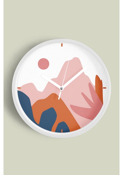 Modern Tasarım Duvar Saati - 30CM - Önü Camlı Beyaz Kasa - Sessiz Mekanizma