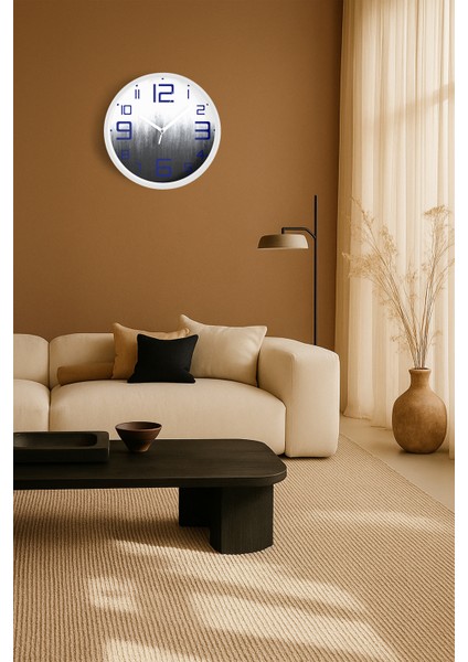 Soyut - Bohem - Geometrik Temalı Modern Duvar Saati - 30CM - Önü Camlı Beyaz Kasa - Sessiz Mekanizma fiyatları