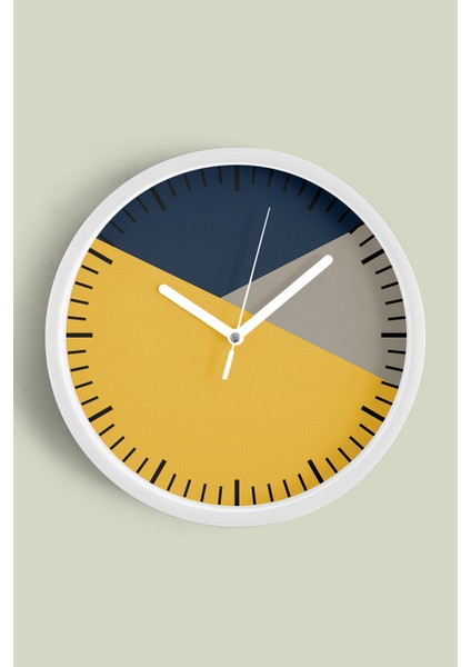 Modern Tasarım Duvar Saati - 30CM - Önü Camlı Beyaz Kasa - Sessiz Mekanizma