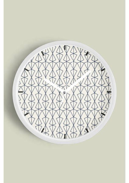 Modern Duvar Saati - 30CM - Önü Camlı Beyaz Kasa - Sessiz Mekanizma