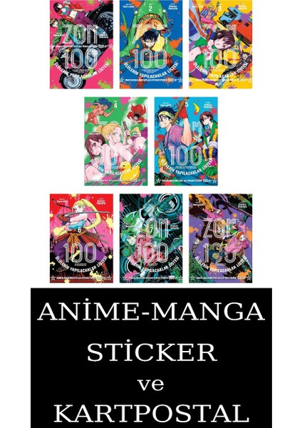 Zom 100 1-2-3-4-5-6-7-8 Manga Seti (8 Kitap) / Anime-Manga Sticker ve Kartpostal Hediye