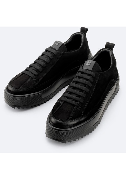 Erkek Siyah %100 Deri Esnek Taban Hafif Casual Ayakkabıı A52Y8023