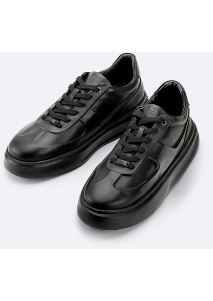 Erkek Siyah %100 Deri Esnek Taban Hafif Casual Ayakkabı A52Y8019