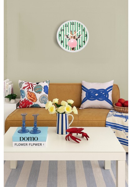 Zürafa Tasarım Modern Çocuk Odası Duvar Saati - 30CM - Önü Camlı Beyaz Kasa - Sessiz Mekanizma fiyatları