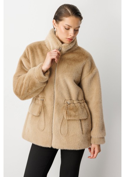 Dik Yaka Peluş Mont 6103-26K fırsatları