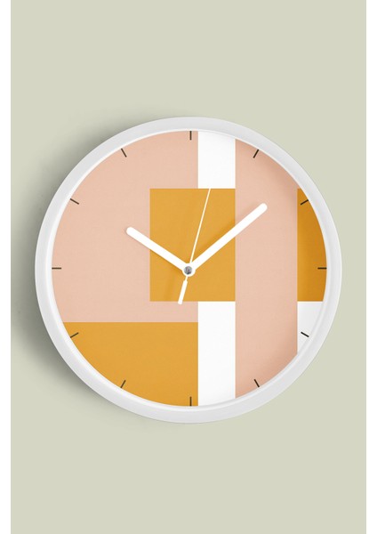 Modern Tasarım Duvar Saati - 30CM - Önü Camlı Beyaz Kasa - Sessiz Mekanizma