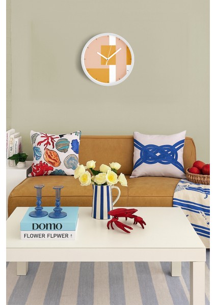 Modern Tasarım Duvar Saati - 30CM - Önü Camlı Beyaz Kasa - Sessiz Mekanizma fiyatları