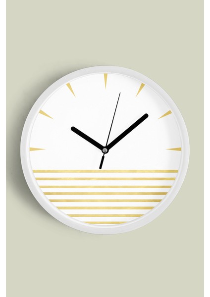 Modern Tasarım Duvar Saati - 30CM - Önü Camlı Beyaz Kasa - Sessiz Mekanizma