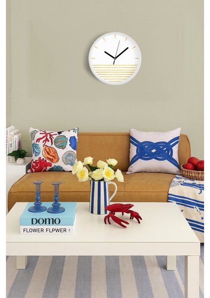 Modern Tasarım Duvar Saati - 30CM - Önü Camlı Beyaz Kasa - Sessiz Mekanizma fiyatları