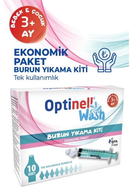 10 'lu Şırıngalı Burun Aspiratörü Bebek Burun Temizleme Aparatı 1 Şırınga 10 ml Enjektörü