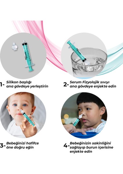 10 'lu Şırıngalı Burun Aspiratörü Bebek Burun Temizleme Aparatı 1 Şırınga 10 ml Enjektörü modelleri