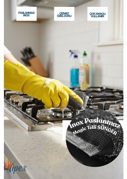 Magic Inox Paslanmaz Telli Bulaşık Süngeri 4 Adet fiyatları