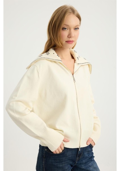 Çiçek Motifli Hırka modelleri