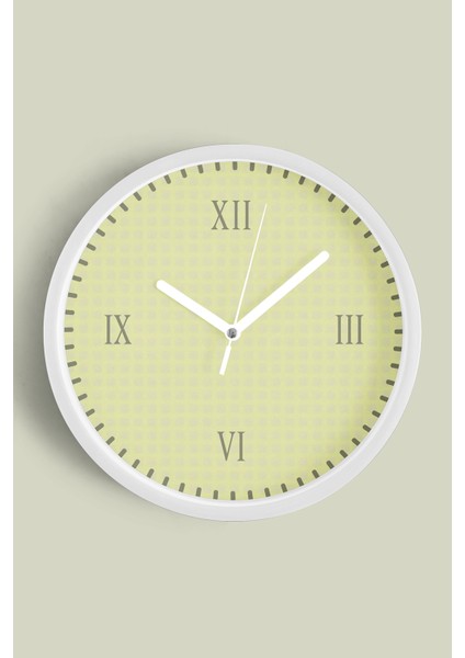 Modern Duvar Saati - 30CM - Önü Camlı Beyaz Kasa - Sessiz Mekanizma