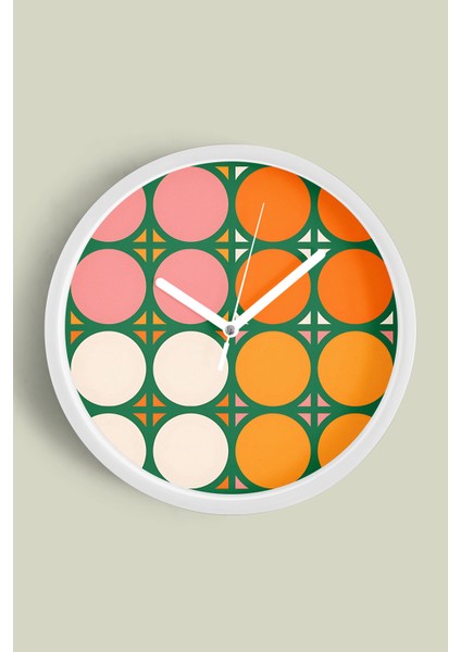 Modern Duvar Saati - 30CM - Önü Camlı Beyaz Kasa - Sessiz Mekanizma