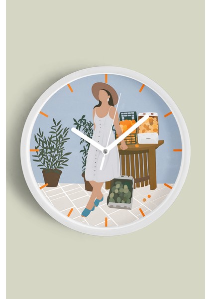 Modern Tasarım Duvar Saati - 30CM - Önü Camlı Beyaz Kasa - Sessiz Mekanizma