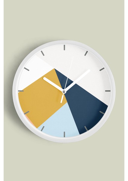 Modern Tasarım Duvar Saati - 30CM - Önü Camlı Beyaz Kasa - Sessiz Mekanizma