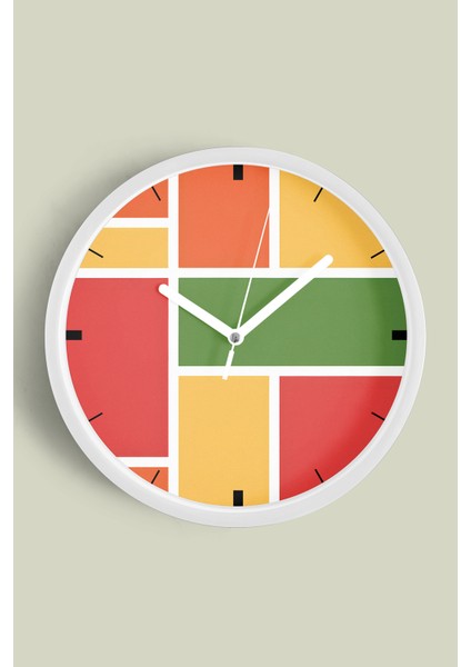 Modern Tasarım Duvar Saati - 30CM - Önü Camlı Beyaz Kasa - Sessiz Mekanizma