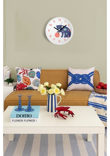 Kedi Tasarım Modern Duvar Saati - 30CM - Önü Camlı Beyaz Kasa - Sessiz Mekanizma fiyatları