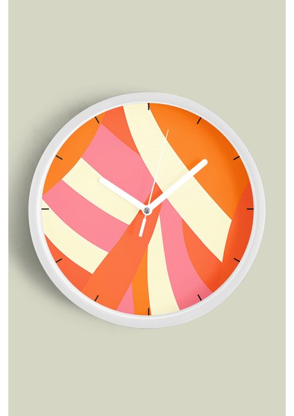 Modern Tasarım Duvar Saati - 30CM - Önü Camlı Beyaz Kasa - Sessiz Mekanizma