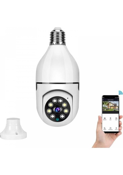 Akıllı Kablosuz IP Kamera Wifi 360 Derece Hareketli Gece Görüş Ses Kayıtllı Ampul Kamera Güvenlik Kamerası