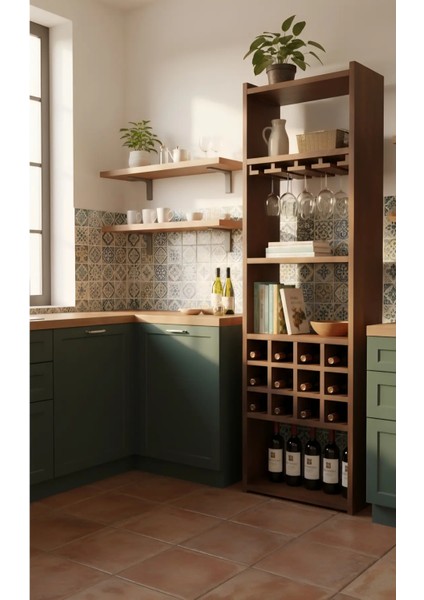 Ahşap Şaraplık Içki Dolabı Masif Rustik fiyatları