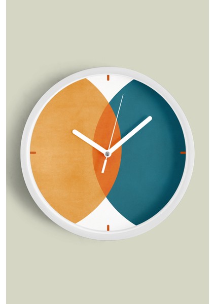 Modern Tasarım Duvar Saati - 30CM - Önü Camlı Beyaz Kasa - Sessiz Mekanizma