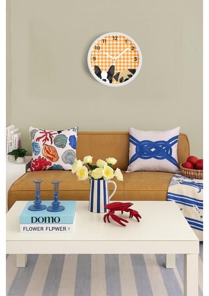 Köpek Tasarım Modern Duvar Saati - 30CM - Önü Camlı Beyaz Kasa - Sessiz Mekanizma fiyatları