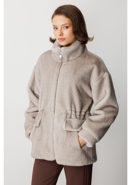 Dik Yaka Peluş Mont 6103-26K fiyatları