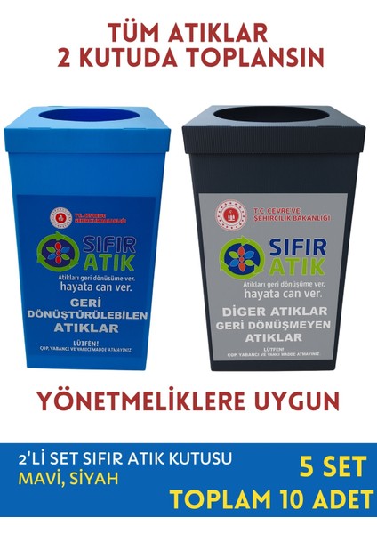 Sıfır Atık Kutusu - İkili Set, 5 Takım (Toplam 10 Adet) fiyatları