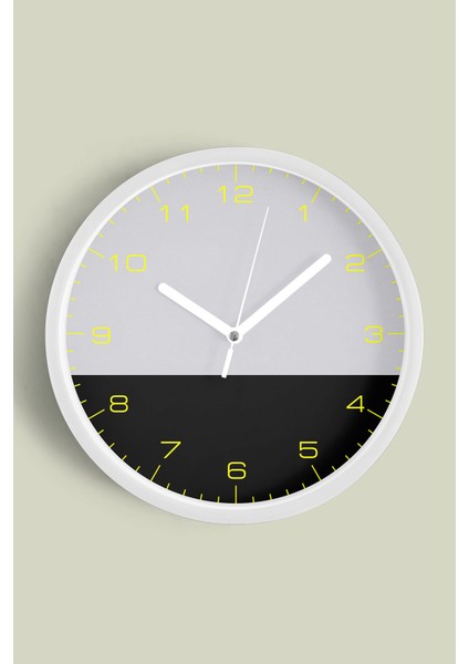 Modern Tasarım Duvar Saati - 30CM - Önü Camlı Beyaz Kasa - Sessiz Mekanizma
