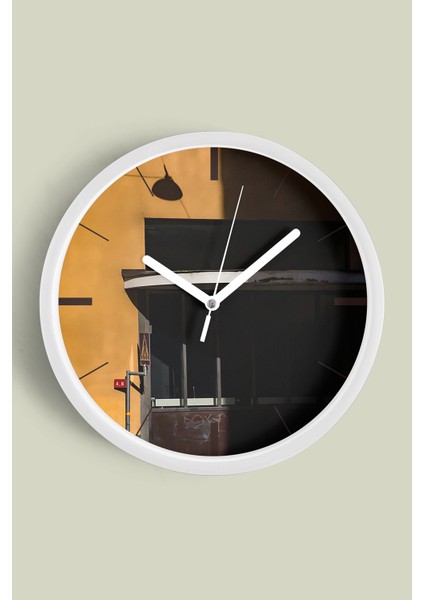 Soyut Modern Tasarım Duvar Saati - 30CM - Önü Camlı Beyaz Kasa - Sessiz Mekanizma