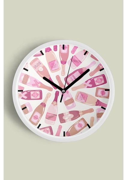 Modern Duvar Saati - 30CM - Önü Camlı Beyaz Kasa - Sessiz Mekanizma