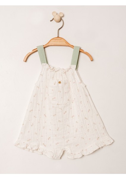 Müslin Desenli Askılı Bebe Barbatöz