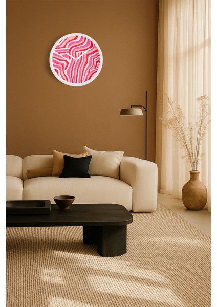 Soyut Tasarım Modern Duvar Saati - 30CM - Önü Camlı Beyaz Kasa - Sessiz Mekanizma fiyatları