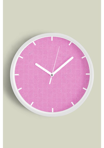 Soyut - Geometrik Temalı Modern Duvar Saati - 30CM - Önü Camlı Beyaz Kasa - Sessiz Mekanizma